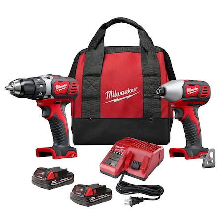 Milwaukee Tool M18 Cordless 2-Tool Combo Kit, Drill Driver/Impact Driver w/ M18 Batteries, Charger, Tool Bag 2691-22