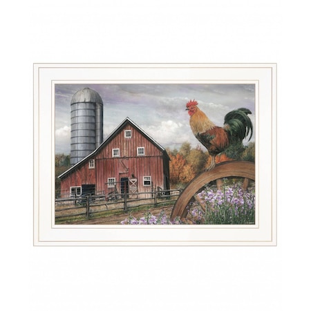 Homeroots Good Morning Vermont 2 White Framed Print Wall Art 407638