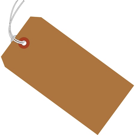 Non-Branded 4 3/4 x 2 3/8 100% 10 Pt. Recycled Kraft Shipping Tag - Pre-Strung, 1000PK G30052K