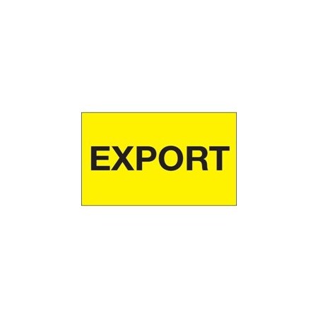 Bubblefast 3 x 5'' - ''Export'' Fluorescent Yellow Labels BFDL1122