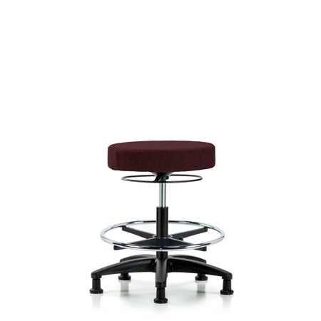 Blue Ridge Ergonomics Fab Stool without Back-Medium Bench Height with Chrome Foot RingandStationary Glides in Burgundy Fab BR-FMBSO-RG-CF-RG-F41