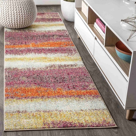 Jonathan Y Contemporary POP Modern Abstract Vintage Cream/Pink 2 ft. x 8 ft. Runner Rug CTP105B-28