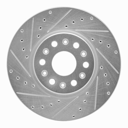 Dynamic Friction Co DFC Brake Rotor - Drilled and Slotted - Silver 631-48090L