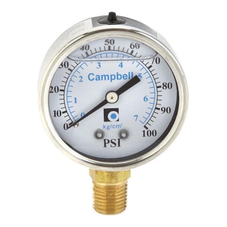 Campbell PG1TL-NL Liquid Filled Pressure Gauge 4314845