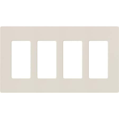 Lutron Designer Wall Plates, Number of Gangs: 4 Thermoset, Gloss Finish, Light Almond CW-4-LA