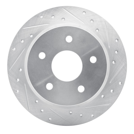 Dynamic Friction Co DFC Brake Rotor - Drilled and Slotted - Silver 631-42025R