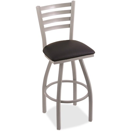 Holland Bar Stool Co 30" Swivel Bar Stool, Nickel Finish, Black Vinyl Seat 41030ANBlkVinyl