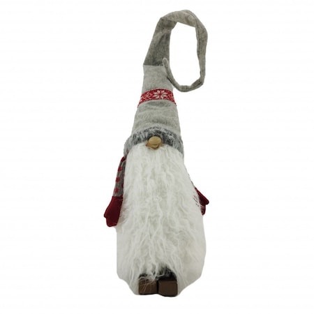 Homeroots Red and Grey Winter Gnome with Snowflakes 399343