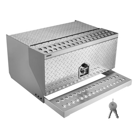 Vevor Semi-Truck Step Tool Box 30 in x 29.5 in x 15.8 in Heavy Duty Aluminum Toolbox 30-30-15