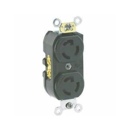 Leviton LockingReceptacle, 15A, 2hp, 277VAC, Black 4750