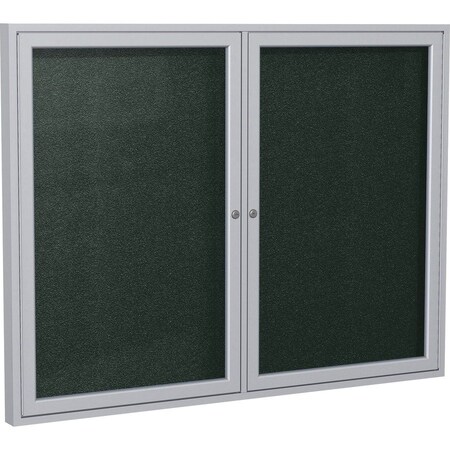 Ghent Enclosed Bulletin Board, 2 Door, Vinyl, 4 ft H x 5 ft W, Ebony PA24860VX-183
