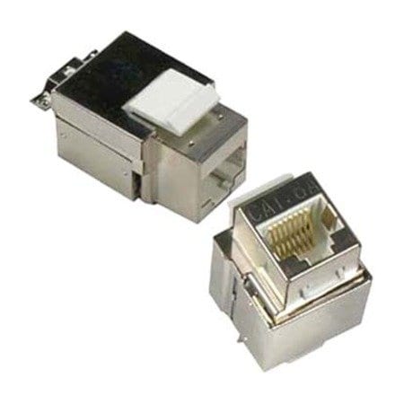 Cable Wholesale Slimline Shielded Cat6a Keystone Jack, RJ45 Female to 110 Punch Down 33X6-520