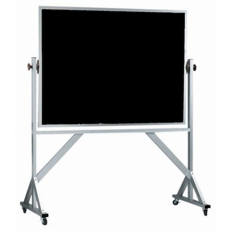 Aarco Moblie Reversible Freesting Black Chalkboard w/ Clear Satin Anodized Frame, 42''Hx60''W ARC4260B