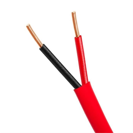 Cmple Fire Alarm 16-2 Bare Copper 16AWG 2 Conductor Unshielded Cable - 1000 ft. - Red 1329-N