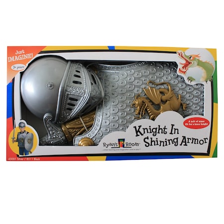 Small World Toys Ryan's Room Knight in Shining Armor Dress-Up Costume, Silver 45001