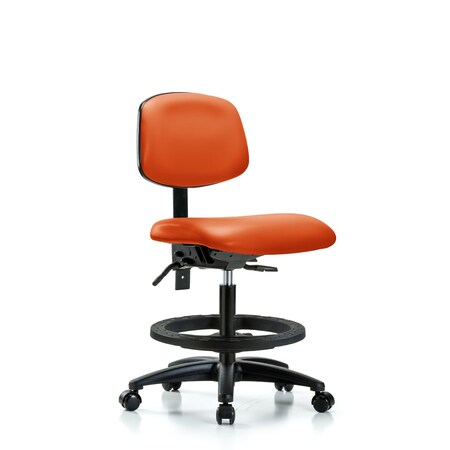 Blue Ridge Ergonomics Chair, Vin, Med Bench, Tilt BF Cast, Orange, No Arms, 22" to 29" Height, Orange Kist BR-VMBCH-RG-T1-A0-BF-RC-8613