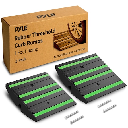 Pyle 1 Ft. Rubber Threshold Curb Ramp PCRMP1DG