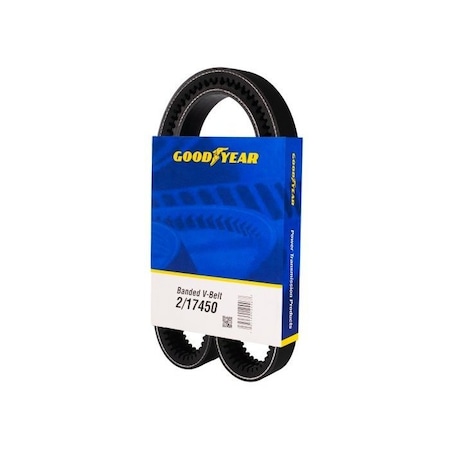 Goodyear Cogged V-Belt, Goodyear 17 Banded, 2/17450, 13A, EPDM, 45.10 in, 17/32 in Top Width 2/17450