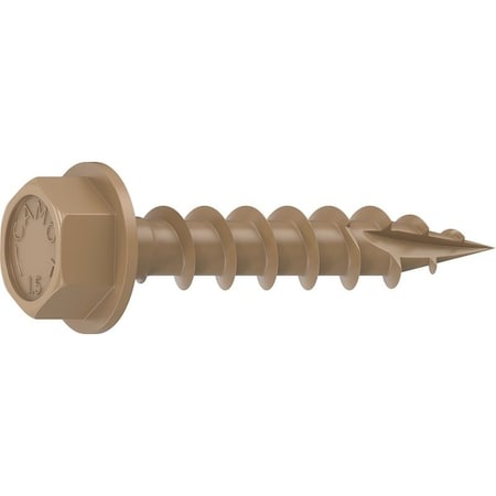 Camo Structural Screw, 1/4 in Thread, 1-1/2 in L, Hex Head, Hex Drive, Sharp Point, PROTECH Ultra 4 Coated, 25 0364090