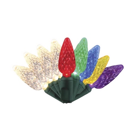 Celebrations LED Multicolored/Warm White 50 ct String Christmas Light Bulbs 04-07010A