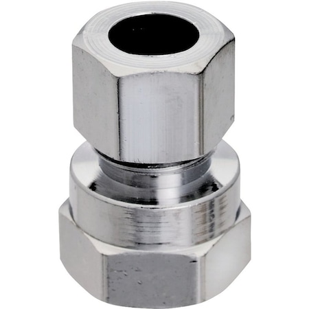 Plumb Pak Straight Adapter, 1/2 x 3/8 in, FIP x Compression, Chrome PP20073LF