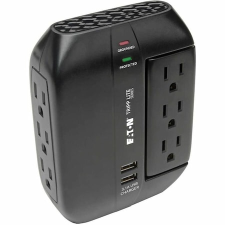Eaton Tripp Lite Series Protect It 6-Outlet Surge Protector with 3 Rotatable Outlets - Direct SWIVEL6USB