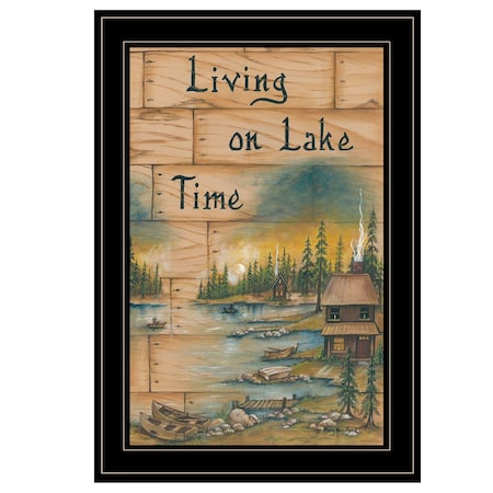 Homeroots Living On The Lake 2 Black Framed Print Wall Art 405327