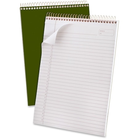 Esselte Gold Fibre Notebook, 8-1/2" x 11-3/4", Wide Ruled, Green Cover, 70 Sheets/Pad 20811