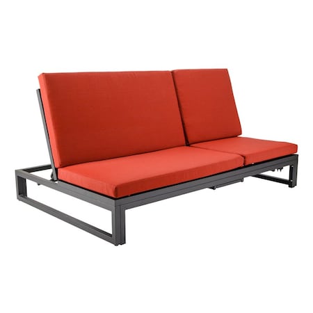 Leisuremod Chelsea 2-in-1 Convertible Sofa & Double Chaise, Aluminum, 660lb Capacity CLBL-82R