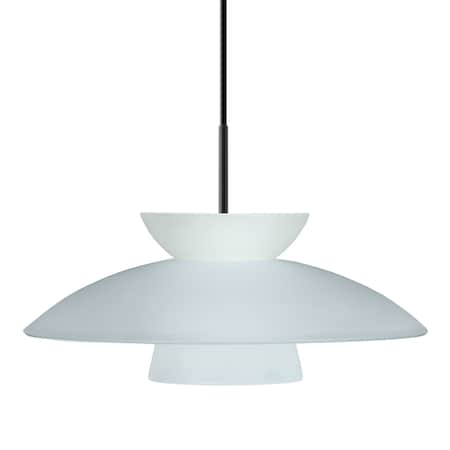 Besa Lighting Besa Trilo 15 Pendant, Frost, Black Finish, 1x 75W MAX E26 Base 1JT-451325-BK