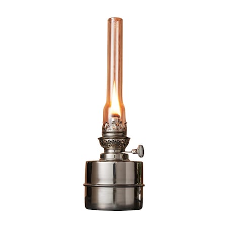 Kings County Tools Oil Lamp 13 in Extra-Bright Hurricane Lamp with Antique-Style Nickel Body & Glass Chimney Lantern GW78A05-23