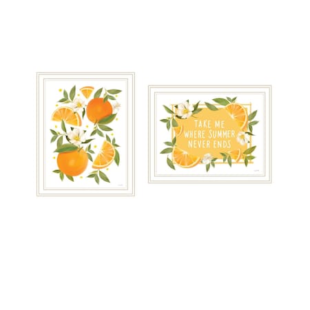 Homeroots Set Of Two Take Me Where Summer Never Ends White Framed Wall Art, 2PK 568549
