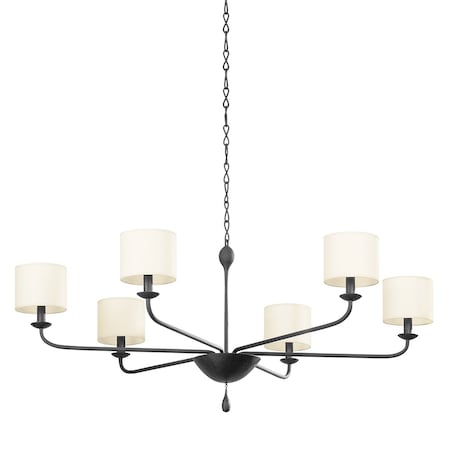 Troy Lighting Osmond 6 Light Chandelier 49.5 In. Black Iron F9750-BI