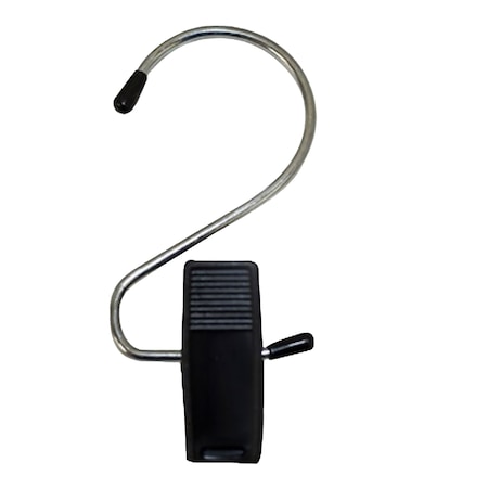 Nahanco 4 1/2in Hang-All Black Plastic Clip With Chrome Hook, 12PK 610B12