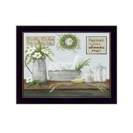 Homeroots Fresh Towels Black Framed Print Wall Art 529678