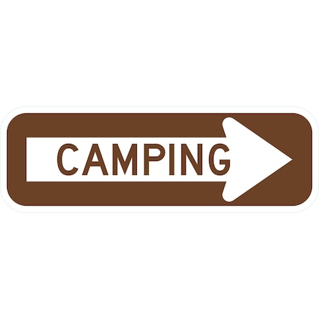 Lyle Camping (Right Arrow), 18x6, Non-Reflective, White G-11442-NA_18x6