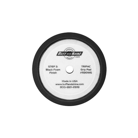 Buff And Shine Convoluted Face Buffing Grip Pad, 8 in Dia, 1-1/2 in THK, Hook and Loop Attachment, Black 820WG