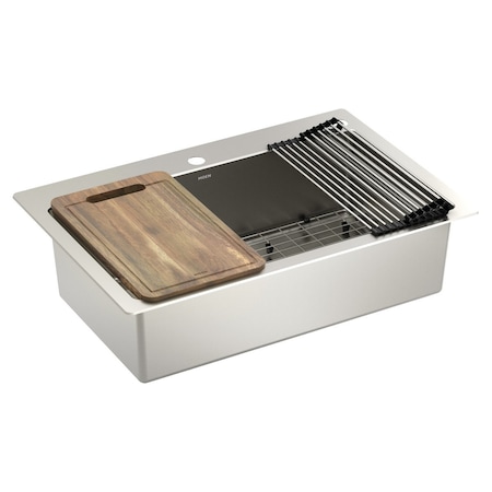 Moen 1800 Series 33x22 stainless steel 18 gauge single bowl dual mount sink GS181012BUX