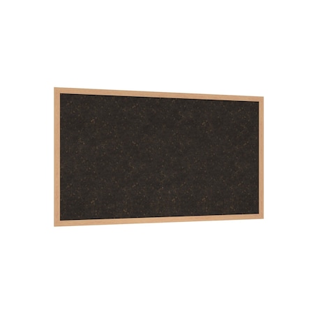 Ghent Chocolate Cork Bulletin Board, Oak Wood Frame, 4'H x 12'W WKCH412