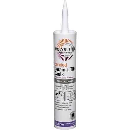 Custom Building Products Polyblend 10.5 Oz. No, 09 Natural Gray Sanded Ceramic Tile Caulk PC0910S-6