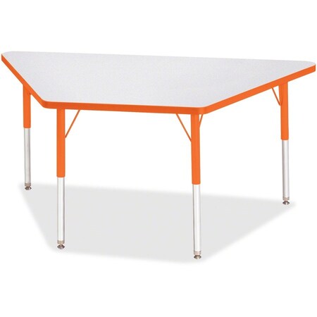 Jonti-Craft Berries Trapezoid Activity Tables, 30 in. x 60 in., A-height, Freckled Gray/Orange/Gray 6443JCA114