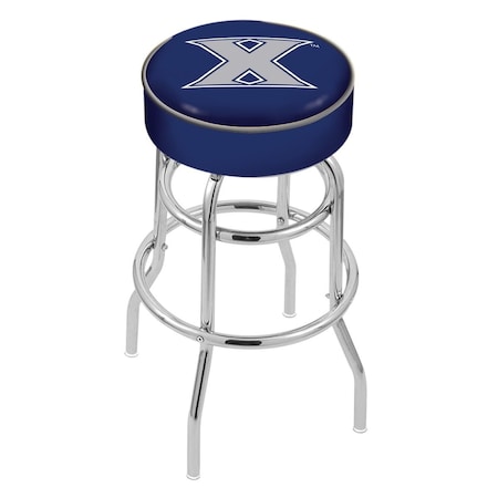 Holland Bar Stool Co 25" 4" Xavier Cushion Seat, Double-Ring Chrome Swivel Bar Stool L7C125Xavier