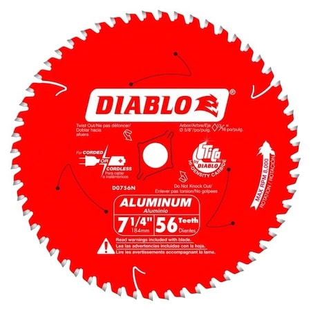 Diablo CircularSawBlade, Carbide, Dia:7.25" D0756NA