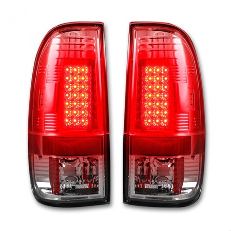 Recon Truck Accessories 97-03 F150/99-07 SD STRAIGHT(STYLE)SIDE LED TAILLIGHTS CLEAR LENS DRIVE/PASS 264172CL