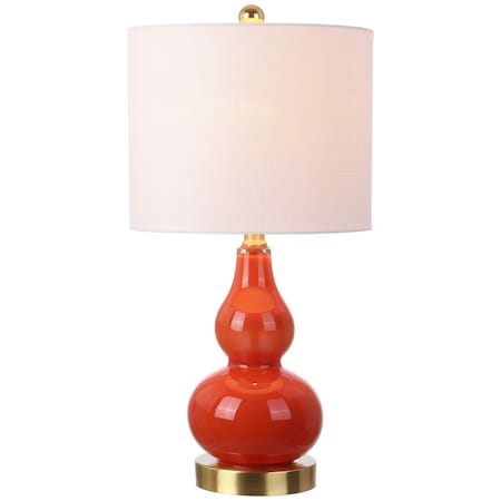 Jonathan Y Anya 20.5" Mini Glass LED Table Lamp, Sunset Orange JYL1028G