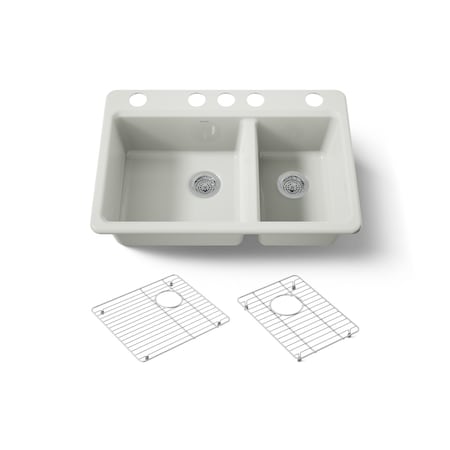 Kohler Riverby 33" undermount double-bowl kitchen sink 8669-5UA1-NY