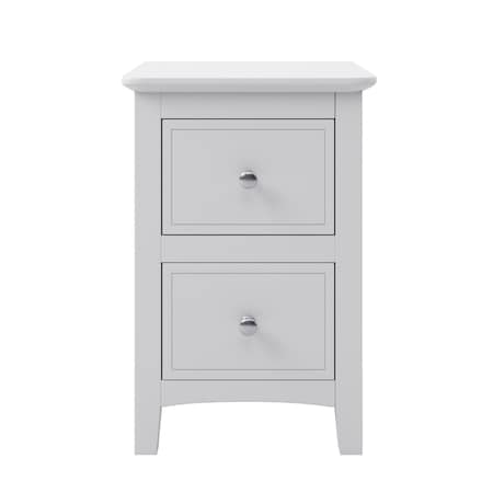 Homeroots 22" White Wood Square Two Drawer Nightstand 653106