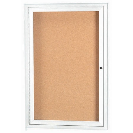 Aarco Illuminated Enclosed Bulletin Board w/ White Powder Coated Al Frame, 36''Hx24''W DCC3624RIW