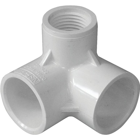 Lasco IPEX 235035 Side Outlet Elbow, 3/4 x 3/4 x 1/2 in, Socket x Socket x FNPT, PVC, White, SCH 40 Schedule 435035