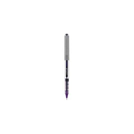 Uni-Ball Stick Roller Ball Pen, Fine 0.7mm, Purple Ink, Gray Barrel, 12PK 60382